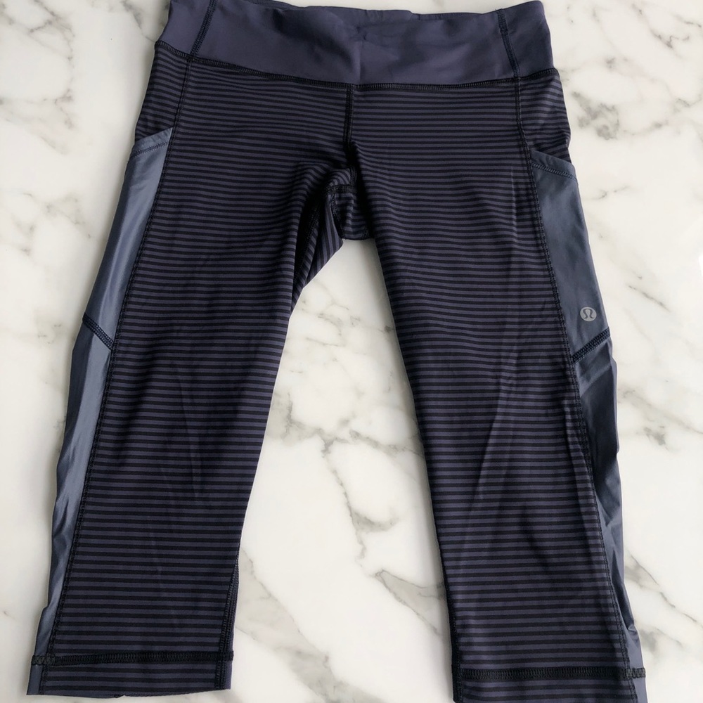 lululemon athletica Striped Gray Leggings